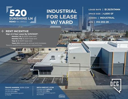 Industrial space for Rent at 520 Sunshine Lane in Reno
