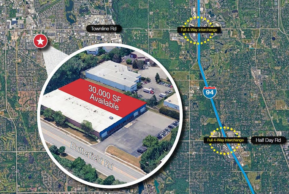 30,000 SF for Lease | 1700 S. Butterfield Road, Mundelein, IL