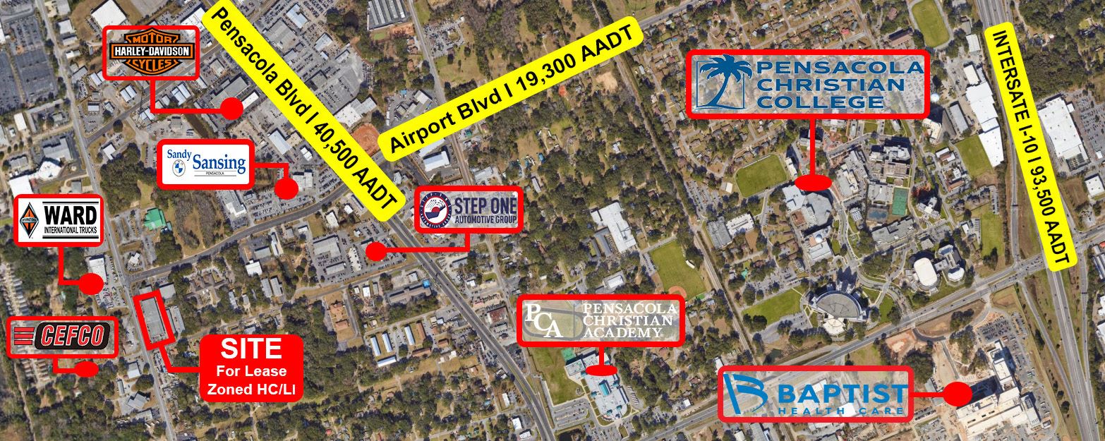 High-Visibility Strip Center for Lease in Central Pensacola