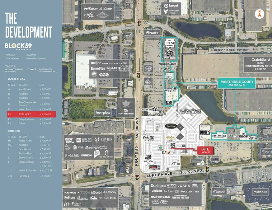 Sublease at Block 59 | 1,600 SF Inline Restaurant Space