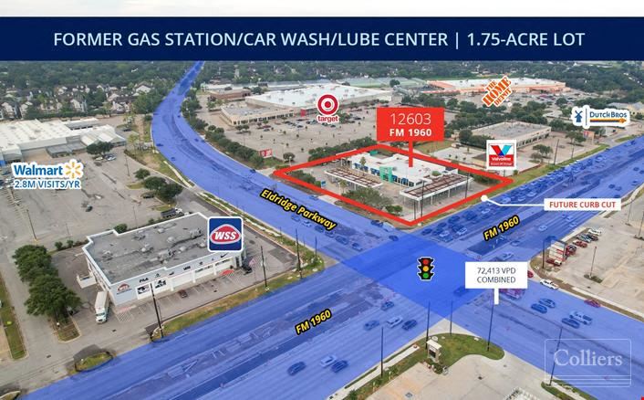 For Sale I FORMER GAS STATION/CAR WASH/LUBE CENTER | 1.75-ACRE LOT