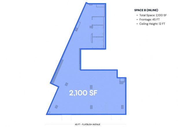 2,100 SF | 275 Flatbush Avenue Extension | Prime Vanilla Box Retail Space with Wrap Around Frontage for Lease