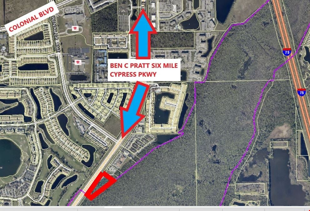 Desirable 3.82 acre Parcel on Ben C Pratt/Six Mile Cypress Parkway