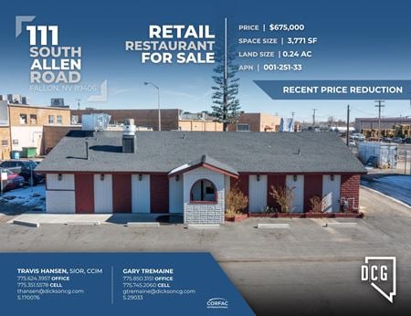 Retail space for Sale at 111 Allen Road in Fallon