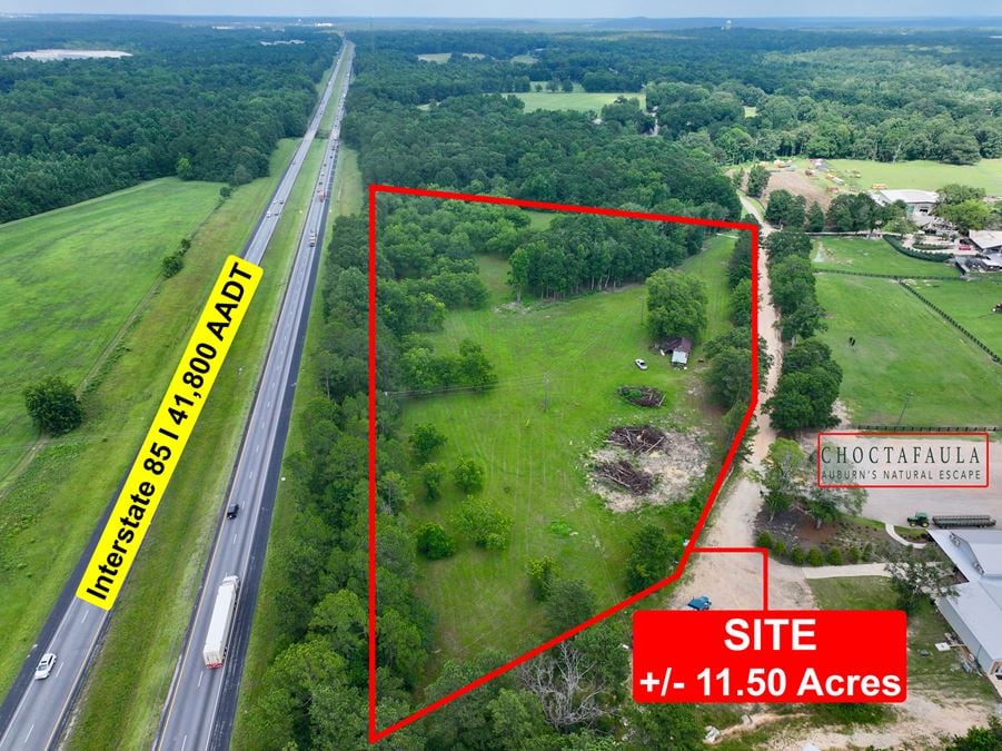High-Exposure Land Parcel with +/- 1,340 Ft Frontage – Auburn, AL