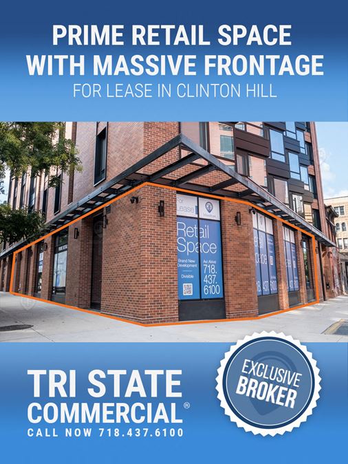 1,412 - 6,025 SF | 1029 Fulton St | Prime Retail Space W/ Massive Frontage for Lease