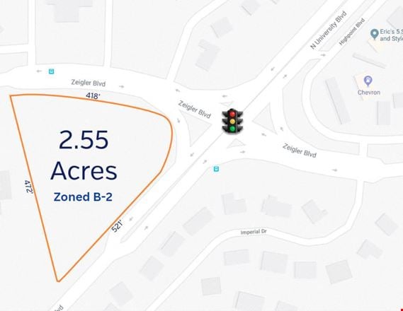 2.55 Acres, Hard Corner with Light