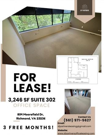 Office space for Rent at 804-808-812 Moorefield Dr. in Richmond