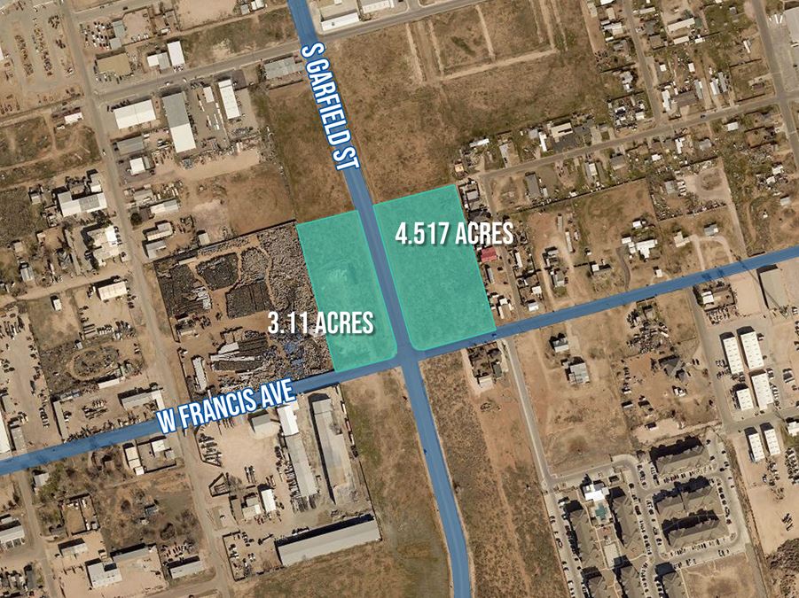 7.627 Acres Across 2 Lots on W Francis Ave