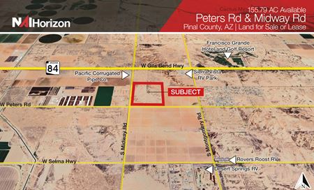 VacantLand space for Rent at ±155.79 AC NEC Peters Rd & Midway Rd in Casa Grande