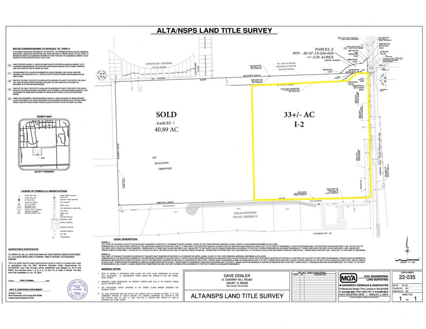 33+/- Acres Zoned I-2