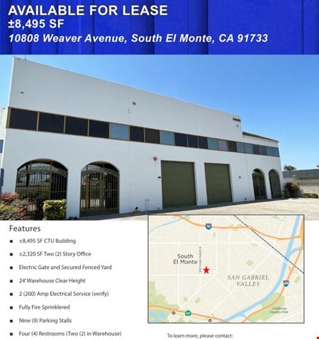 Industrial space for Rent at 10808 Weaver Ave in South El Monte