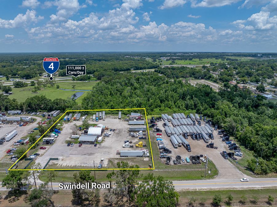 3 Acre Industrial Yard w/ Mobile Office & Canopy Covered Area