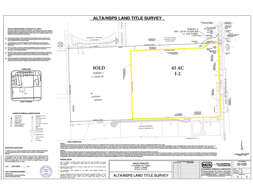 45 Acres Zoned I-2