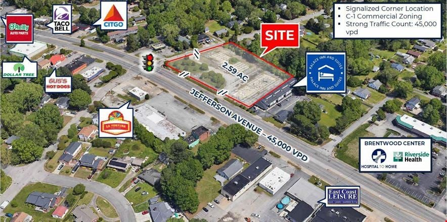 VacantLand space for Sale at 10614 Jefferson Ave in Newport News