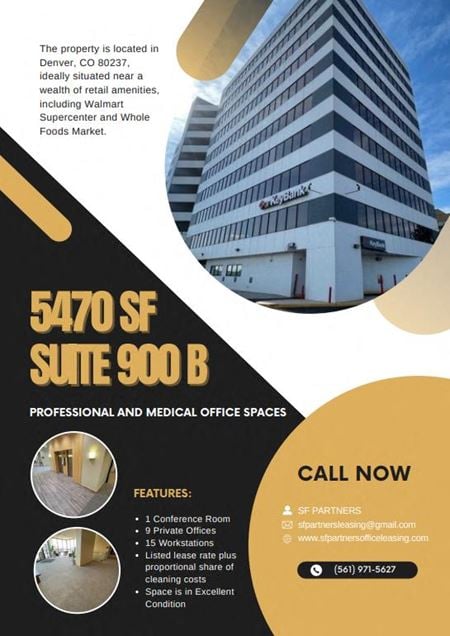 5,470 SF Suite 900 B Professional and Medical Office Spacce - Denver