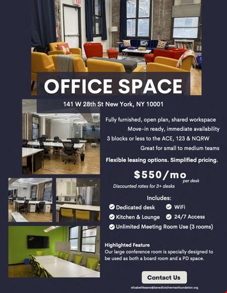 Coworking space for Rent at 141 West 28th Street 6th Floor in New York