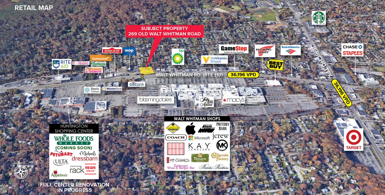 Seller Financing Available: Value-Add Retail Across from Walt Whitman Shops