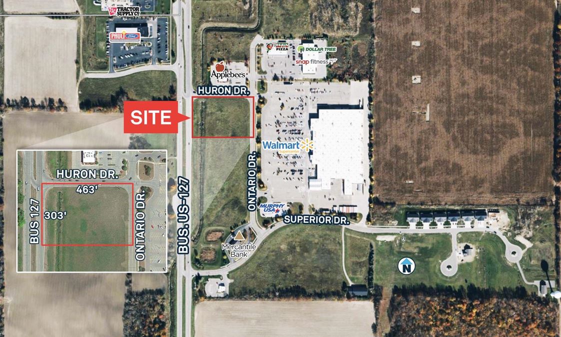 PRICE REDUCED! 3.22 Acres Comm Land/Bus 127-Front of Walmart
