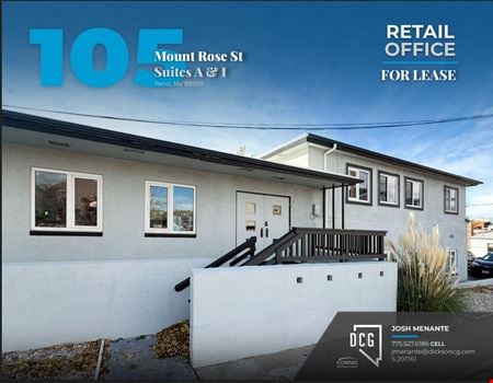 Retail space for Rent at 105 Mount Rose St Suite A, B & I in Reno