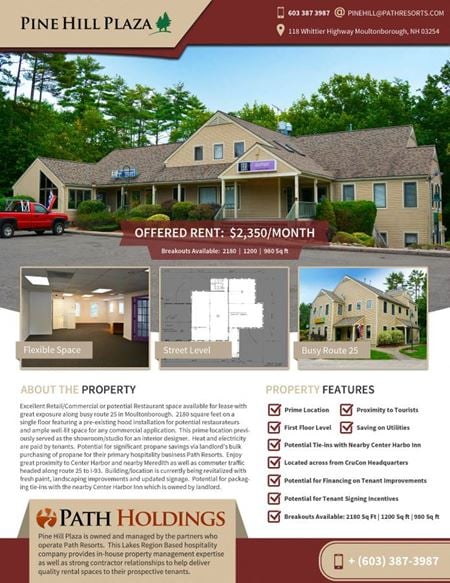 Office space for Rent at 118 Whittier Highway in Moultonborough