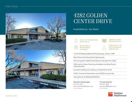 Office space for Sale at 4282 Golden Center Drive in Placerville