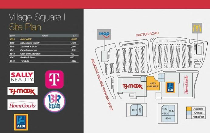 Retail space for Rent at 4513-4541 E Cactus Rd in Phoenix