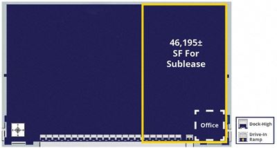 For Sublease: 46,195± SF Warehouse