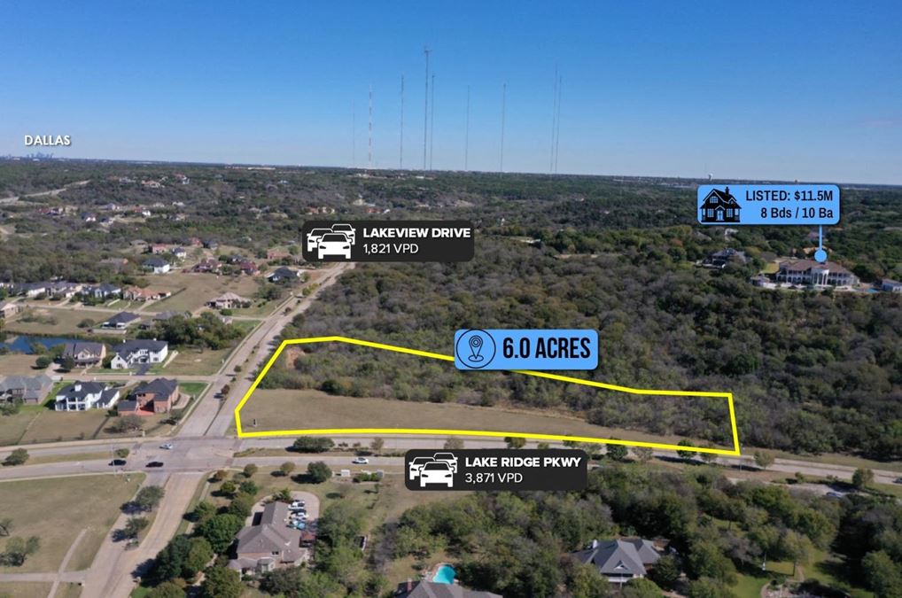 $1 Auction – 6 Acre Residential Parcel | $132K AHHI  | Dallas MSA