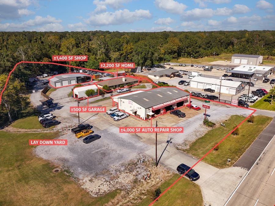 Live and Work – Auto Shop with ±2,200 SF House and Lay Down Yard