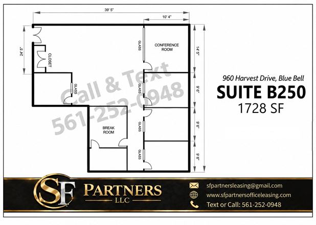1,728 SF Suite B250 Professional and Medical Office Space