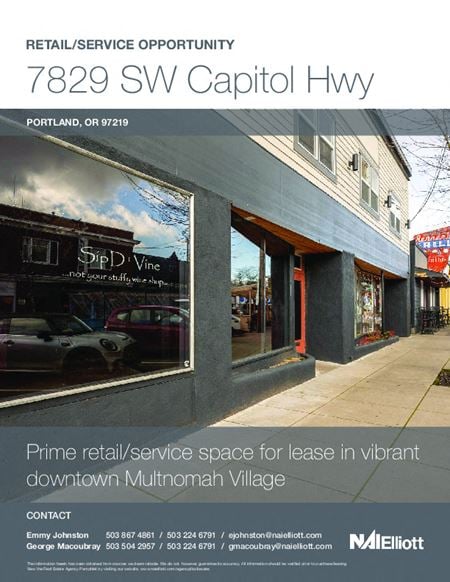 Retail space for Rent at 3675 SW Troy St. in Portland