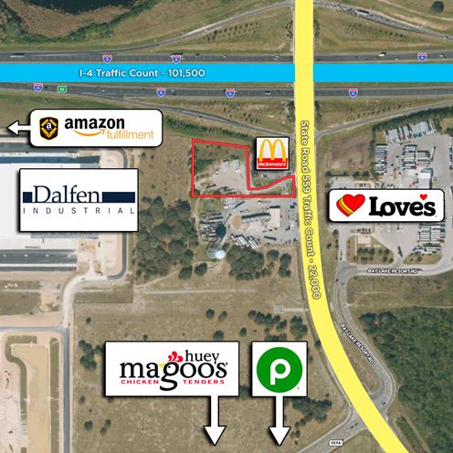 2.4 Acre Commercial Development Hotel/ Restaurant Site just off I-4