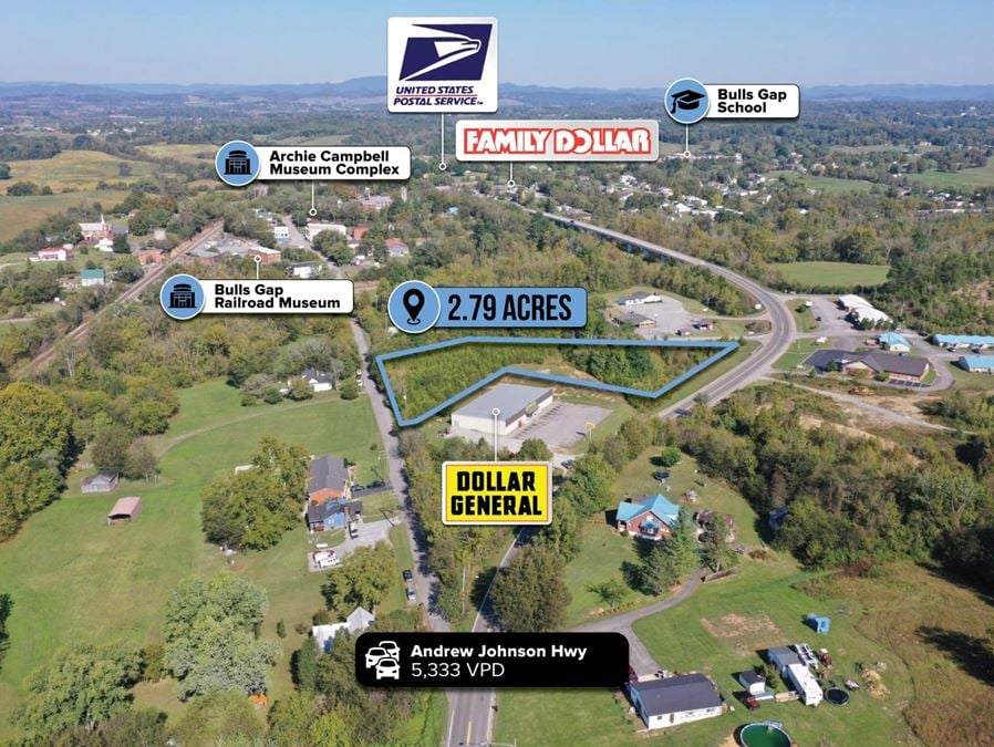 $1 Auction – 2.79 Acre Parcel | 5K VPD | Dollar General Adjacent | Knoxville, TN Nearby