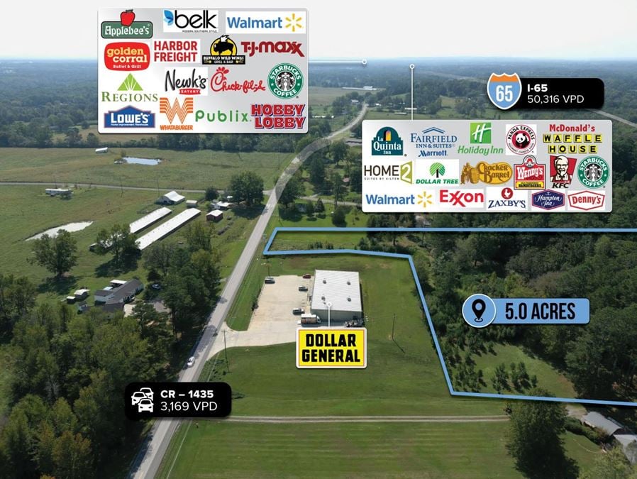 $1 Auction – 5 Acre Parcel | 3K VPD | 7% Population Growth | Between Huntsville & Birmingham