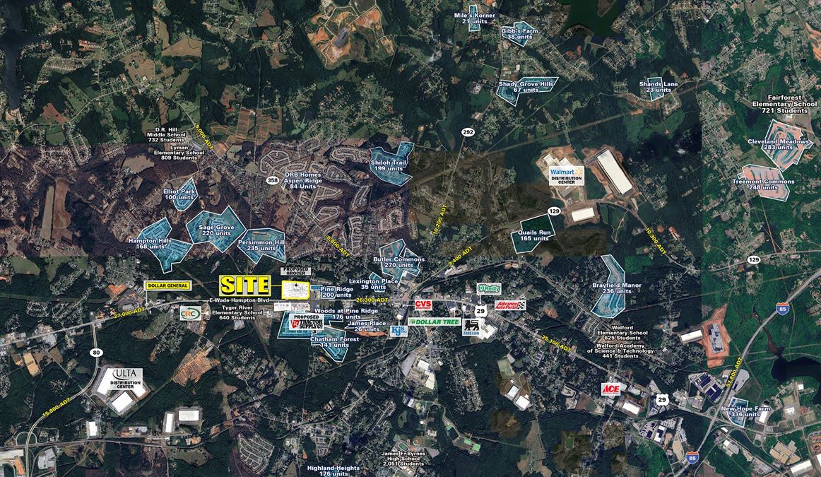  E Wade Hampton Blvd & Pine Ridge Rd