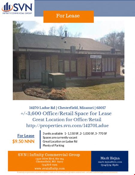 Retail space for Rent at 14270 Ladue Rd in Chesterfield