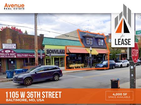 Retail space for Rent at 1105 West 36th Street in Baltimore