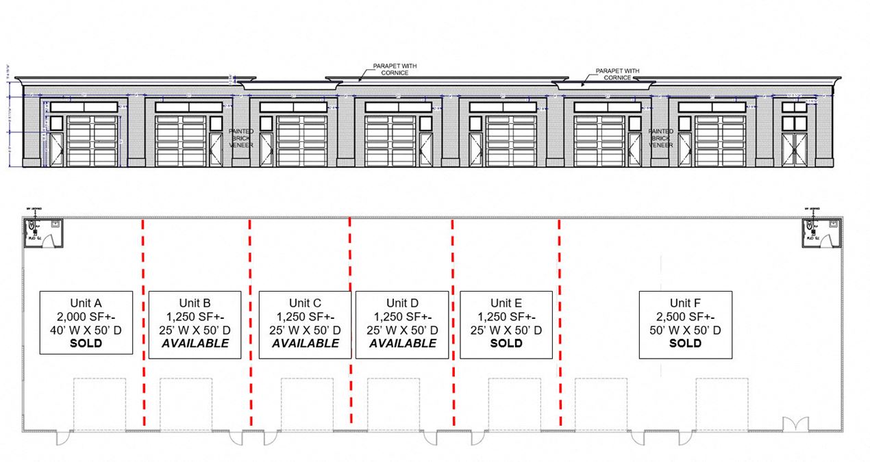 Only 3 Remaining Warehouse Condos - 1,250 SF Each