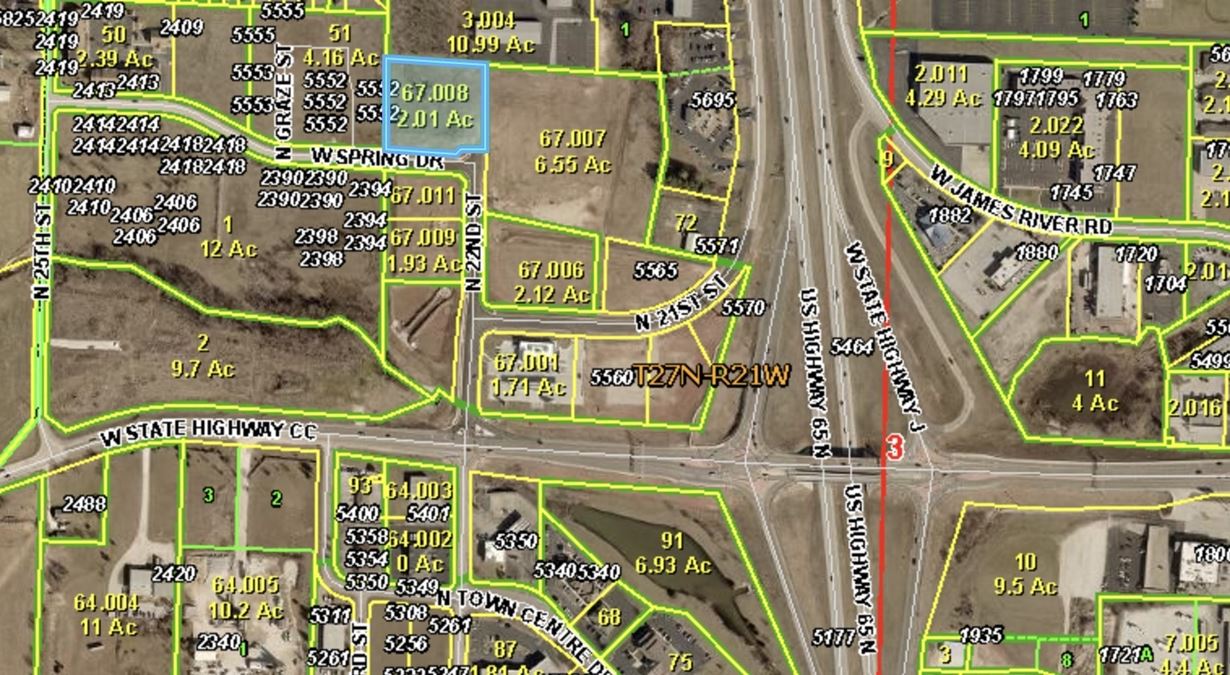 FOR SALE 1.66 Acre Commercial Development Site on Corner Plot in Ozark MO