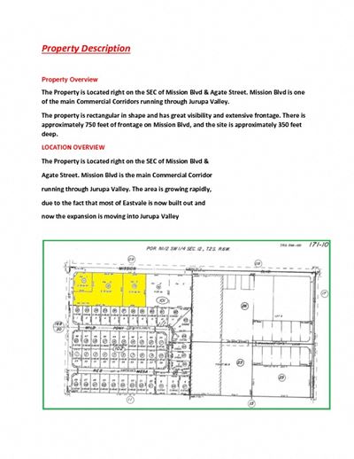 Commercial Corner for Development, Jurupa Valley CA