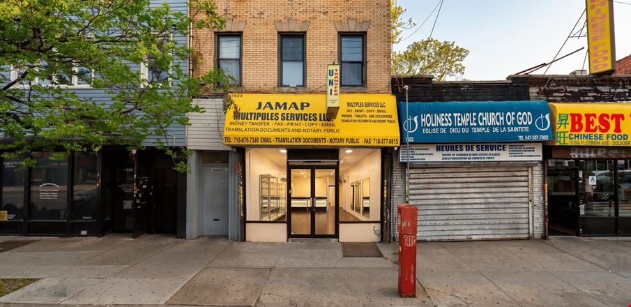 1,000 SF | 1824 Flatbush Avenue | Ground-Floor Retail/Office Space with Basement & Backyard for Lease