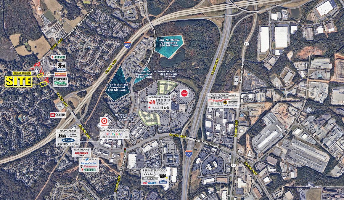  W WT Harris Blvd & Mt Holly-Huntersville Rd