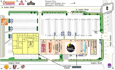 Retail space for Rent at 1625-1645 Poplar Ave. in Memphis