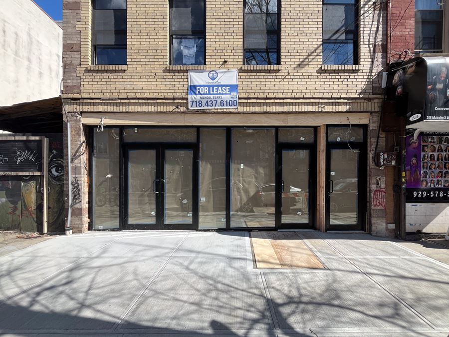 1,500 SF | 253 Malcolm X Boulevard | Vanilla Box Retail Space For Lease