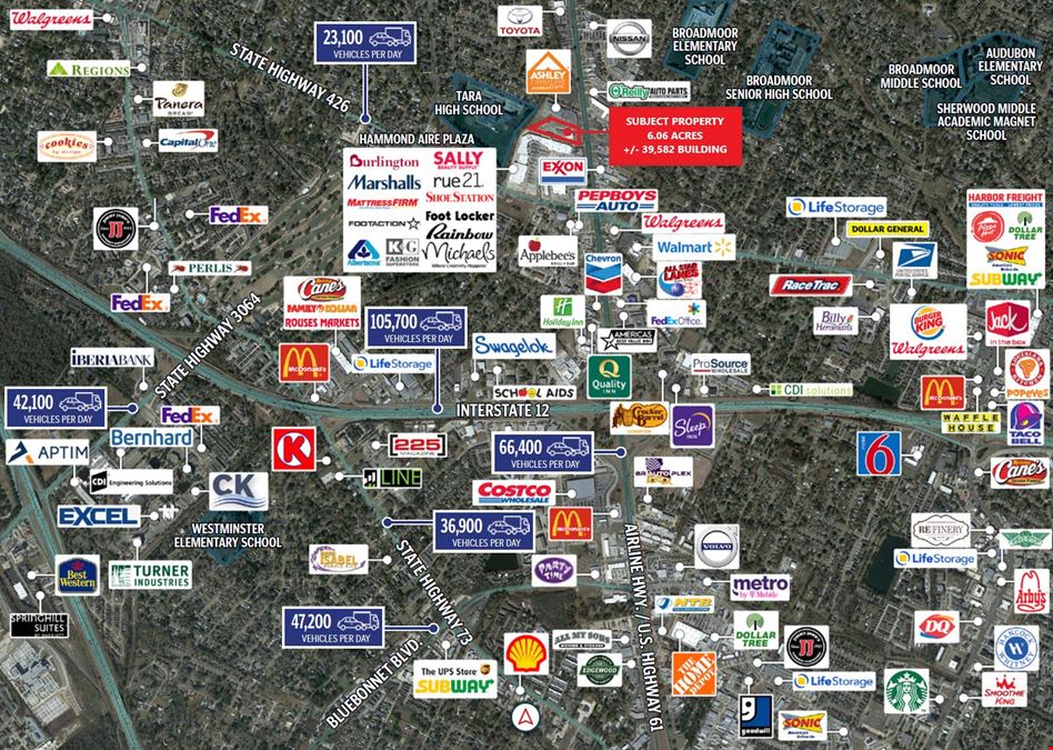 Over 6 Acres of High Traffic Retail Land with +/- 39,582 SF of Bldg.