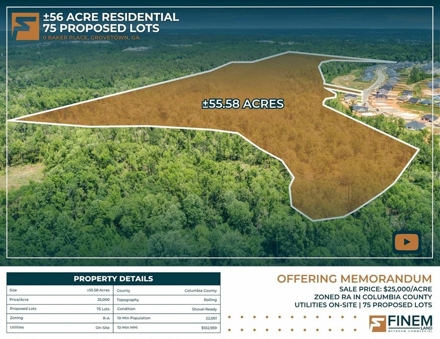 ±56 AC | 75 Proposed SFH Lots