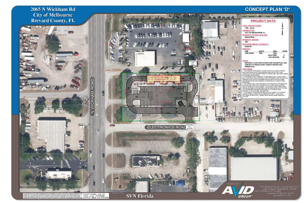 Redev 1 Acre For Lease -2065 N Wickham Rd