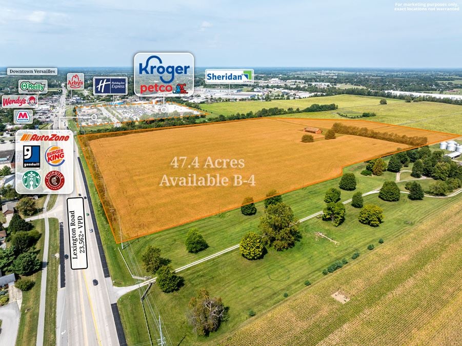 High Profile Retail Development Land Versailles, KY