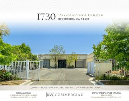 Industrial space for Sale at 1730 Production Circle in Riverside